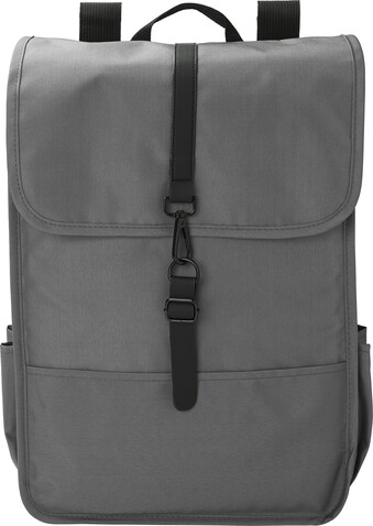 rPET Polyester (300D) Rucksack mit Lasche Lyric – Grau bedrucken, Art.-Nr. 003999999_1015154