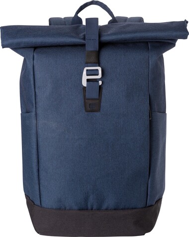 Polyester (600D) Rolltop-Rucksack Dax – Blau bedrucken, Art.-Nr. 005999999_1024149