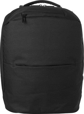 Polyester (600D) Laptop-Rucksack Nicolas – Schwarz bedrucken, Art.-Nr. 001999999_1024156