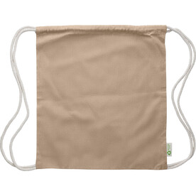 Kordelzugtasche aus recycelter Baumwolle Joy – Khaki bedrucken, Art.-Nr. 013999999_1039470