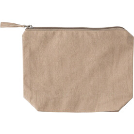 Kosmetiktasche aus recycelter Baumwolle (180 g/m²) Cressida – Khaki bedrucken, Art.-Nr. 013999999_1039472