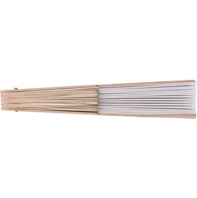 Handfächer Rosanne | Recycelter Stoff | Holzgriff – gebrochenes weiß bedrucken, Art.-Nr. 112999999_1041510