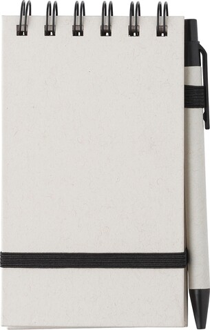 Notizbuch aus recyceltem Milchkarton Martha – Schwarz/weiß bedrucken, Art.-Nr. 040999999_1042892