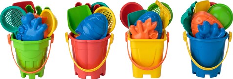 Recycelter PP-Strandeimer Mateo – custom/multicolor bedrucken, Art.-Nr. 009999999_1043170