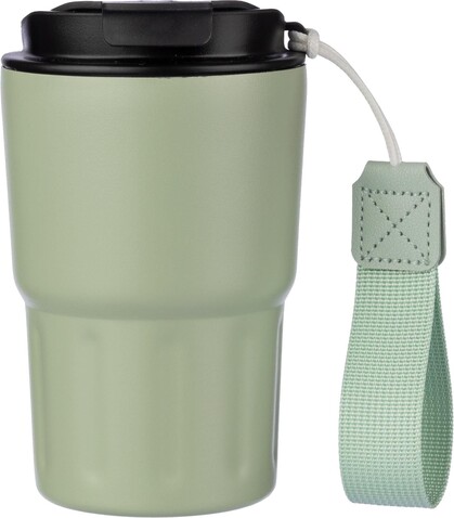 Doppelwandiger Becher aus Edelstahl Louisa – Hellgrün bedrucken, Art.-Nr. 029999999_1096714