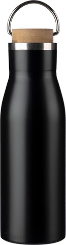 Recycelte Edelstahlflasche Aline – Schwarz bedrucken, Art.-Nr. 001999999_1096834