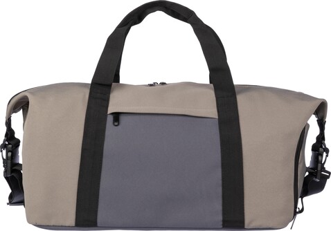 Polyester (600D) Reisetasche Ines – taupefarben bedrucken, Art.-Nr. 113999999_1096879