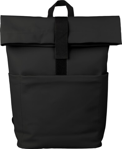 Rucksack Senta | Roll-top | Laptop 15" | 6 l – Schwarz bedrucken, Art.-Nr. 001999999_1096883