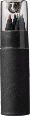 Recycelter Karton Buntstifte Set Beate – Schwarz bedrucken, Art.-Nr. 001999999_1097193