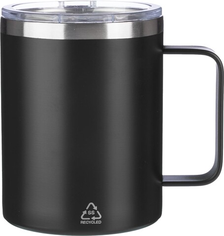 Doppelwandiger Becher aus Edelstahl (300 ml) Renate – Schwarz bedrucken, Art.-Nr. 001999999_1097560