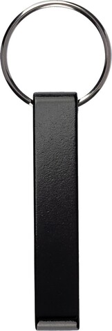 Schlüsselhalter aus recyceltem Aluminium Anneliese – Schwarz bedrucken, Art.-Nr. 001999999_1097567