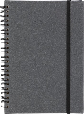 Notizbuch aus recyceltem Leder A5 Egon – Schwarz bedrucken, Art.-Nr. 001999999_1103675