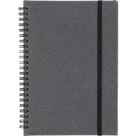 Notizbuch Egon | Recycelt | A5 | Liniert – Schwarz bedrucken, Art.-Nr. 001999999_1103675