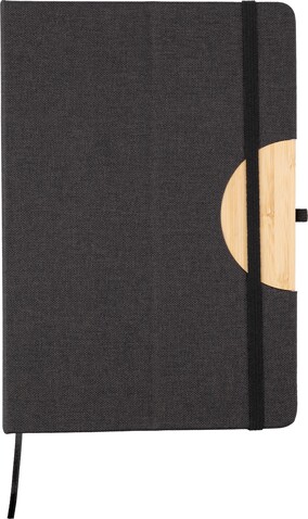 rPET (300D) Notizbuch A5 Ernst – Schwarz bedrucken, Art.-Nr. 001999999_1103692