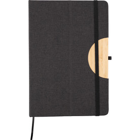 Notizbuch Ernst | A5 | Handyhalter – Schwarz bedrucken, Art.-Nr. 001999999_1103692