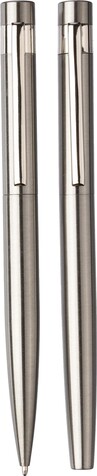 Schreibset Fritz | Edelstahl | Drehkugelschreiber und Rollerball – Silber bedrucken, Art.-Nr. 032999128_1103697 Schreibset Fritz | Edelstahl | Drehkugelschreiber und Rollerball – Silber bedrucken, Art.-Nr. 032999128_1103697