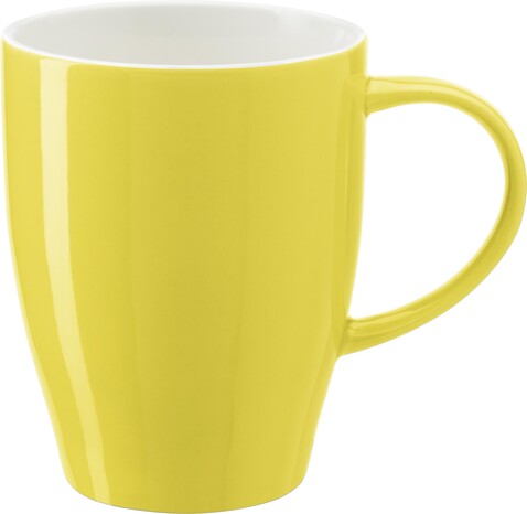 Tasse Paula | New Bone China | Zweifarbig – Gelb bedrucken, Art.-Nr. 006999999_1124