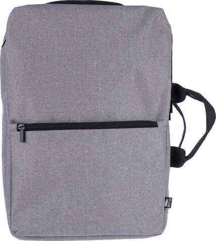 rPET Polyester (300D) Rucksack Mallory – Hellgrau bedrucken, Art.-Nr. 027999999_1148484