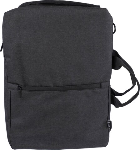 rPET Polyester (300D) Rucksack Mallory – Schwarz bedrucken, Art.-Nr. 001999999_1148484