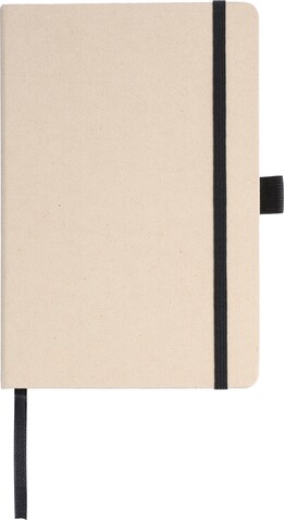 Notizbuch Friedrich | Zuckerrohr | A5 | Liniert – Schwarz bedrucken, Art.-Nr. 001999999_1148542