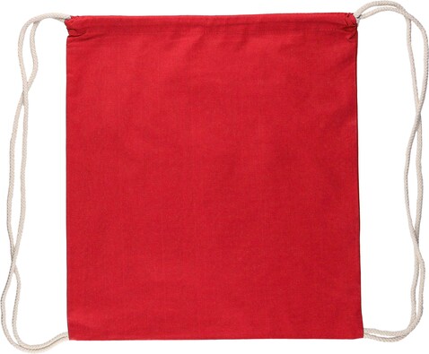 Kordelzug-Rucksack aus Öko-Baumwolle (140 g/m2) Bridget – Rot bedrucken, Art.-Nr. 008999999_1161743