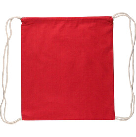 Kordelzug-Rucksack aus Öko-Baumwolle (140 g/m2) Bridget – Rot bedrucken, Art.-Nr. 008999999_1161743