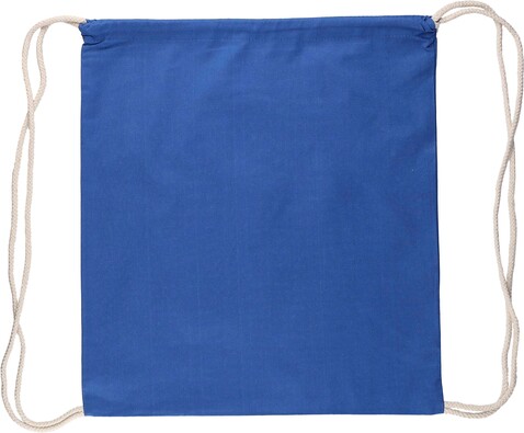 Kordelzug-Rucksack aus Öko-Baumwolle (140 g/m2) Bridget – Blau bedrucken, Art.-Nr. 005999999_1161743