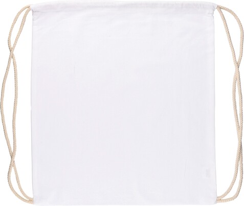 Kordelzug-Rucksack aus Öko-Baumwolle (140 g/m2) Bridget – Weiß bedrucken, Art.-Nr. 002999999_1161743