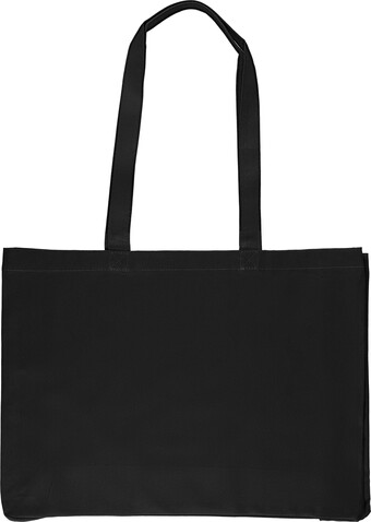 Einkaufstasche aus Oeko-Tex® Baumwolle (220 g/m2) Isaac – Schwarz bedrucken, Art.-Nr. 001999999_1161828