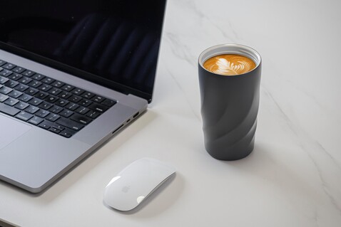 BrandCharger Reisebecher Vortex Calix Ceramica | 400 ml – stahlgrau bedrucken, Art.-Nr. 411999999_1163673