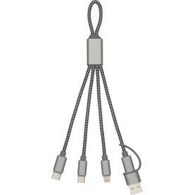 BrandCharger Ladekabel Trident 2 | 3-in-1 – stahlgrau bedrucken, Art.-Nr. 411999999_1163690