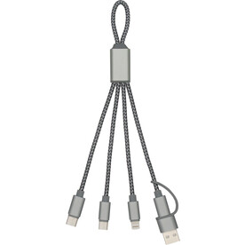 BrandCharger Ladekabel Trident 2 | 3-in-1 – stahlgrau bedrucken, Art.-Nr. 411999999_1163690