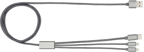 BrandCharger Ladekabel Trident 2+ | 3-in-1 – stahlgrau bedrucken, Art.-Nr. 411999999_1163691 BrandCharger Ladekabel Trident 2+ | 3-in-1 – stahlgrau bedrucken, Art.-Nr. 411999999_1163691