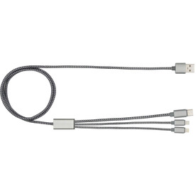 BrandCharger Ladekabel Trident 2+ | 3-in-1 – stahlgrau bedrucken, Art.-Nr. 411999999_1163691