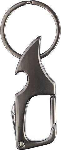 Metallkarabiner-Schlüsselanhänger Bella – stahlgrau bedrucken, Art.-Nr. 411999999_1171292