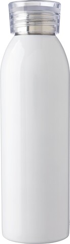 Einwandige Edelstahl-Trinkflasche 650 ml Cindy – Weiß bedrucken, Art.-Nr. 002999999_1171297