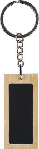 Schlüsselanhänger Geoffrey | Bambus – Schwarz bedrucken, Art.-Nr. 001999999_1172271