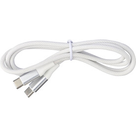 Ladekabel Jacob | Nylon | USB-C – Weiß bedrucken, Art.-Nr. 002999999_1172325