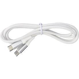 Ladekabel Jacob | Nylon | USB-C – Weiß bedrucken, Art.-Nr. 002999999_1172325