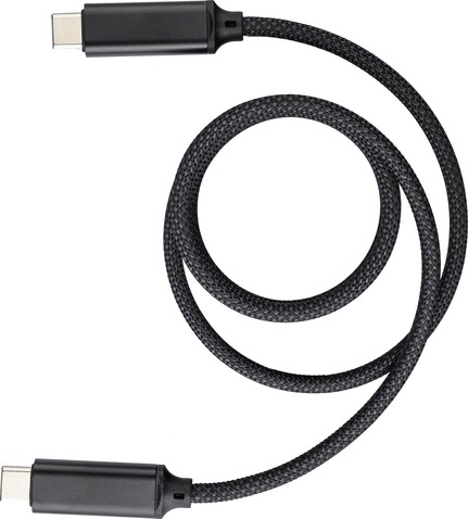 Ladekabel Janet | Nylon | Magnetisch | USB-C – Schwarz bedrucken, Art.-Nr. 001999999_1172326