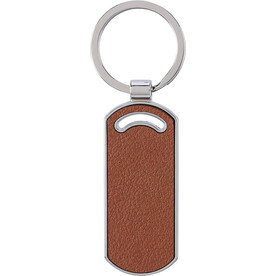 Schlüsselanhänger Jill | Recycelt | Leder | Oval – Braun bedrucken, Art.-Nr. 011999999_1172419