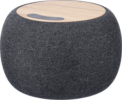 Kabelloser Lautsprecher Lyle | Recycelt | Bambus – Schwarz bedrucken, Art.-Nr. 001999999_1172690