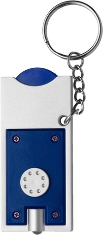 Schlüsselhalter Madeleine | LED | Münze – Blau bedrucken, Art.-Nr. 005999999_1987