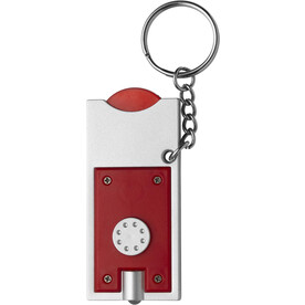 Schlüsselhalter Madeleine | LED | Münze – Rot bedrucken, Art.-Nr. 008999999_1987