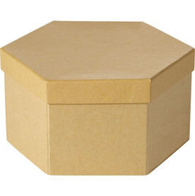 Kunst-Set Kenji | Sechseckige Kartonbox | 54 St. – Braun bedrucken, Art.-Nr. 011999999_2438