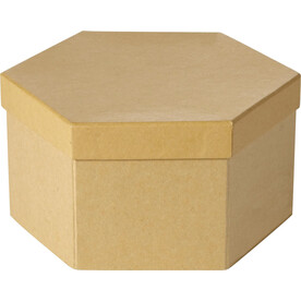 Kunst-Set Kenji | Sechseckige Kartonbox | 54 St. – Braun bedrucken, Art.-Nr. 011999999_2438