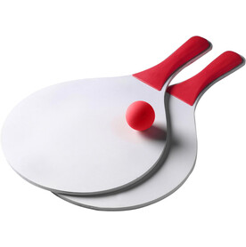 Strandspiel-Set Fabien | Holz | 2 Schläger und Ball – Rot bedrucken, Art.-Nr. 008999999_2578