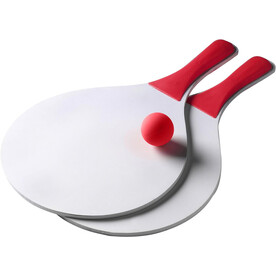 Strandspiel-Set Fabien | Holz | 2 Schläger und Ball – Rot bedrucken, Art.-Nr. 008999999_2578
