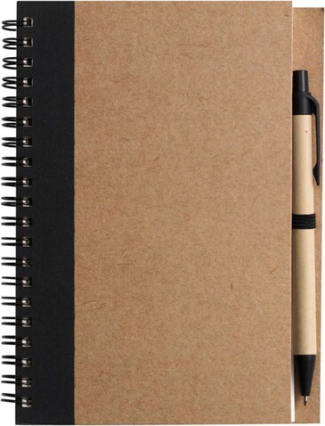 Notizbuch aus recyceltem Papier Stella – Schwarz bedrucken, Art.-Nr. 001999999_2715