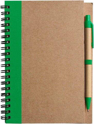 Notizbuch aus recyceltem Papier Stella – Grün bedrucken, Art.-Nr. 004999999_2715